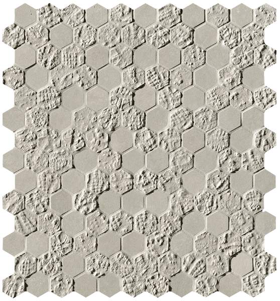 Фото BLOOM GREY PRINT ESAGONO MOSAICO (fOYV) керамическая плитка 32.5x29.5, цена 5 280 руб./шт