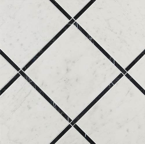 Фото ROMA DIAMOND INCROCI CARRARA NERO REALE INS (fNK4) керамогранит 60x60, цена 29 014 руб./шт
