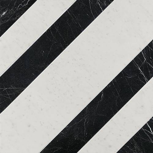 Фото ROMA DIAMOND RIGHE CARRARA NERO REALE INS. (fNK6) керамогранит 60x60, цена 9 523 руб./шт