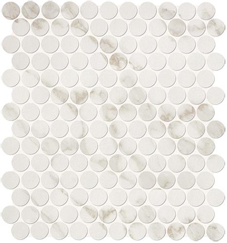 Фото ROMA CALACATTA ROUND MOSAICO (fLTO) керамогранит 32.5x29.5, цена 3 738 руб./шт